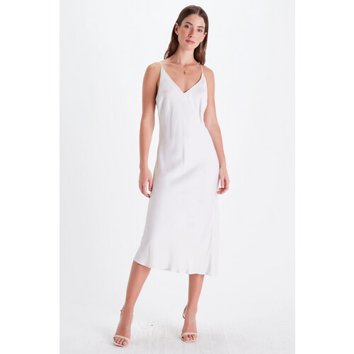 Neu Nomads dames vegan Slipdress Bias Sneeuwwit Tweedehands