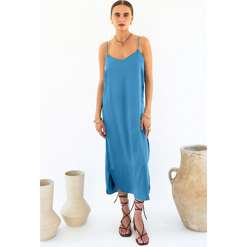 Neu Nomads dames vegan Slipdress Easy Oceaanblauw Tweedehands