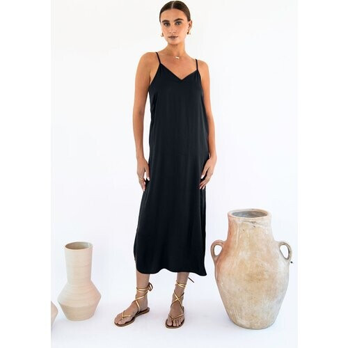 Neu Nomads dames vegan Slipdress Gitta Zwart Tweedehands