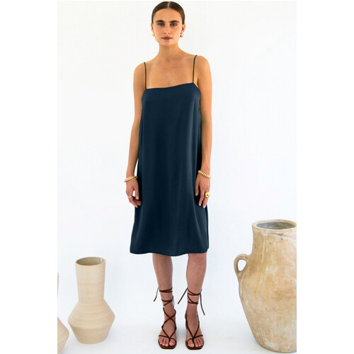 Neu Nomads dames vegan Slipdress Julianne Boxy Middernachtblauw Tweedehands
