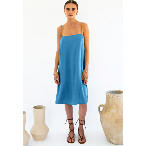 Neu Nomads dames vegan Slipdress Julianne Boxy Oceaanblauw Tweedehands
