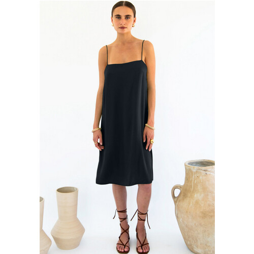 Neu Nomads dames vegan Slipdress Julianne Boxy Zwart Tweedehands