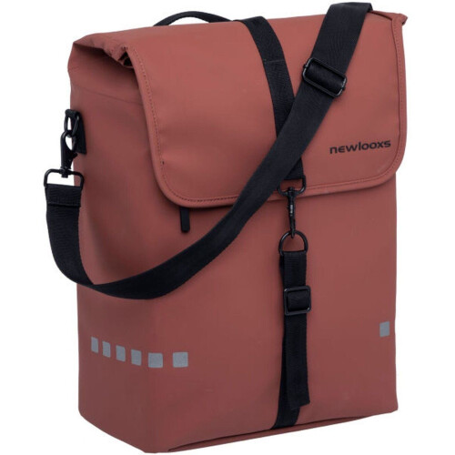 New Looxs Odense Single - Enkele Fietstas - Waterafstotend Polyester - 17,5 liter - Roestbruin Tweedehands