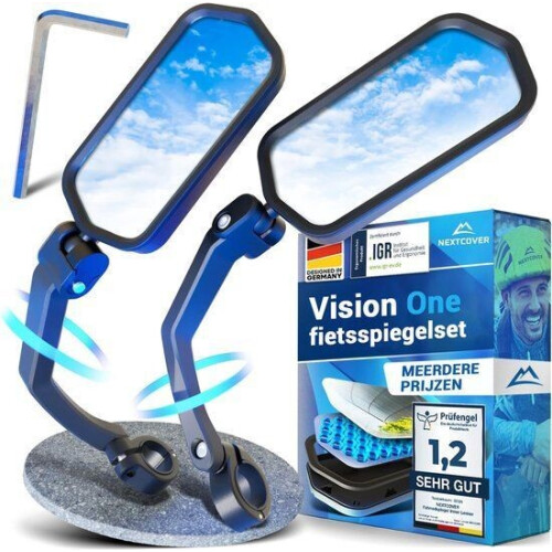 NEXTCOVER® Fietsspiegels e-bike SET - ProVision echt glas - 360° flexibiliteit