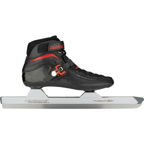 Nijdam Norenschaats Carbon Hoog - Thermoplastisch - Schoenmaat 38 - Zwart/Rood