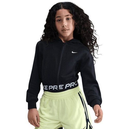 Nike Pro Fleece set - Hoodie + Joggingbroek - Dri-FIT - Zwart/Wit - M Kids (meisjes) Tweedehands