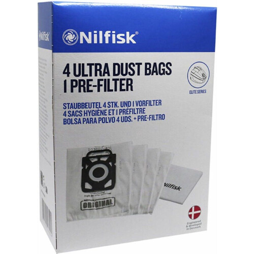 Nilfisk Elite serie - Synthetische Stofzakken - Zelfsluitend - (4 st)