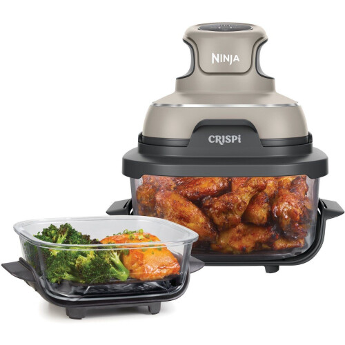 Ninja CRISPi FN101EUST - 4-in-1 compact glazen kooksysteem - Airfryer Roast Recrisp Keep Warm - Grijs Tweedehands