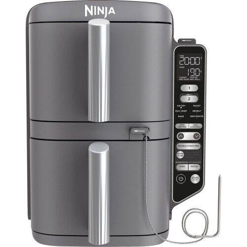 Ninja SL451EU - Double Stack Airfryer XXL - 9.5 Liter - 6 Programma's - Inclusief Digitale Thermometer en Kookrekjes Tweedehands