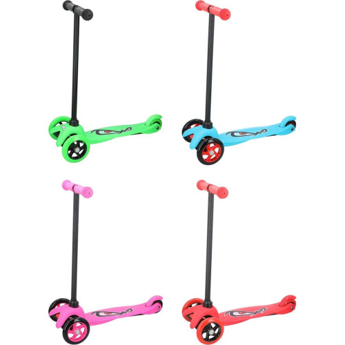 No Fear Kinderstep - Step 3 Wielen - Buitenspeelgoed Jongens en Meisjes - Kinder Step voor Kinderen 2 tot 5 jaar - Maximaal Gewicht 20 kg - Stuurhoogte op 66 cm - Aluminium - Rood
