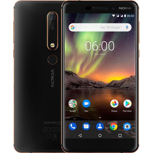 Nokia 6.1 - Smartphone - 3GB RAM - 32GB opslag - Zwart Tweedehands