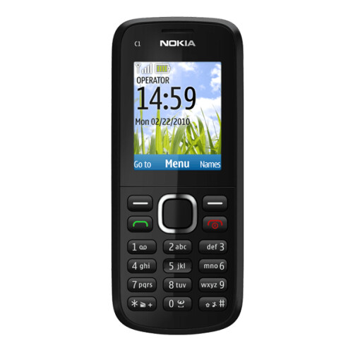 Nokia C1-02 - Mobiele telefoon - 1,8" LCD - 64MB opslag - Zwart Tweedehands