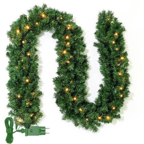 Nordlandia guirlande met verlichting - 270 cm - 35 warmwitte LED-lampjes - voor binnen en buiten