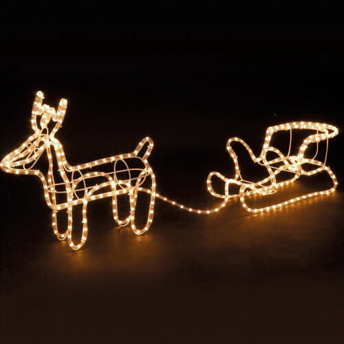 Nordlandia Rendier met Slee - Kerstverlichting - LED Figuur - Warm Wit - Buiten Binnen