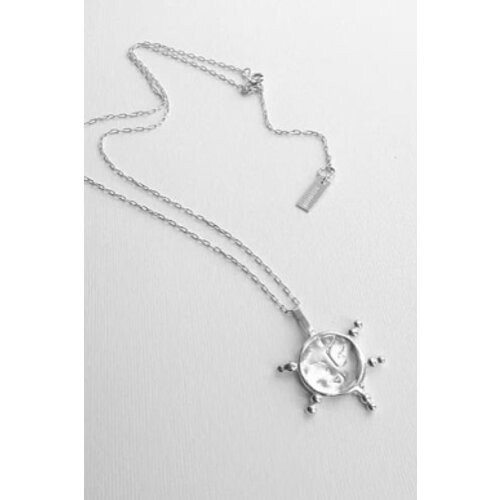 Nouare Jewelry dames vegan Ketting Sun Face Zilver Tweedehands