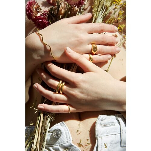 Nouare Jewelry dames vegan Ring Padma 2 Verguld Tweedehands