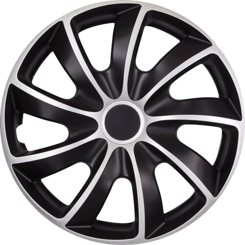NRM QUAD BICOLOR - Wieldoppen 17 inch - Zwart met Zilver - Set van 4 (4 stuks)