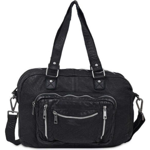 Nunoo Mille Washed Black - Leren Dames Tas - Zwart