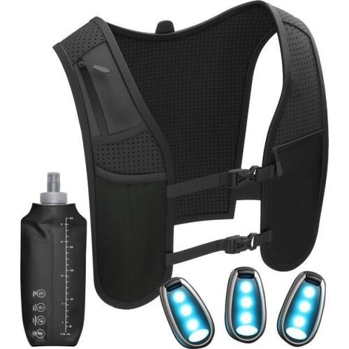 Nuvance Hardloopvest - 3x LED - Running Vest met Verlichting - Hardloop Vest - Loopvest incl. Tweedehands