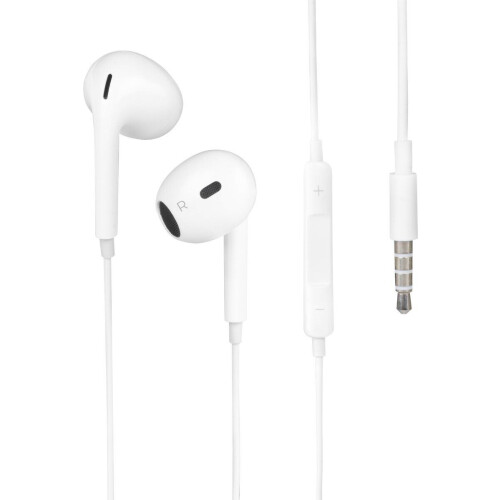 Nuvance - Oortjes met Draad - 3.5mm Jack Aansluiting - In-Ear Oordopjes met Draad - Oortjes met Draad en Microfoon - Wit