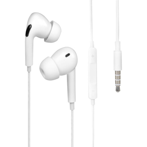 Nuvance - Oortjes met Draad - 3.5mm Jack Aansluiting - Oordopjes met Draad - In-Ear Oortjes met Draad en Microfoon - Wit