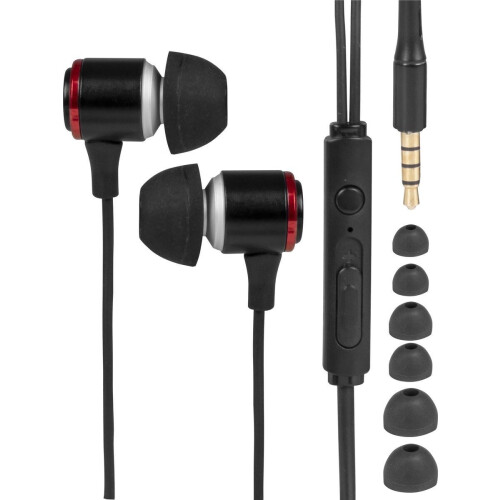 Nuvance - Oortjes met Draad - 3.5mm Jack Aansluiting - Oordopjes met Draad - In-Ear Oortjes met Draad en Microfoon - Zwart