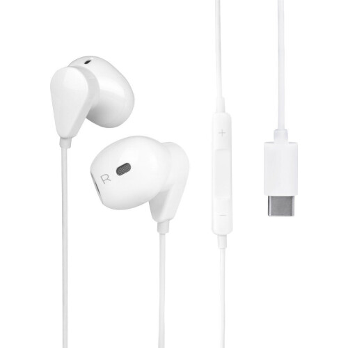 Nuvance Oortjes met Draad - USB-C Aansluiting - In-Ear Oordopjes met Draad - Bedrade Oortjes - Oortjes met Draad en Microfoon - Wit