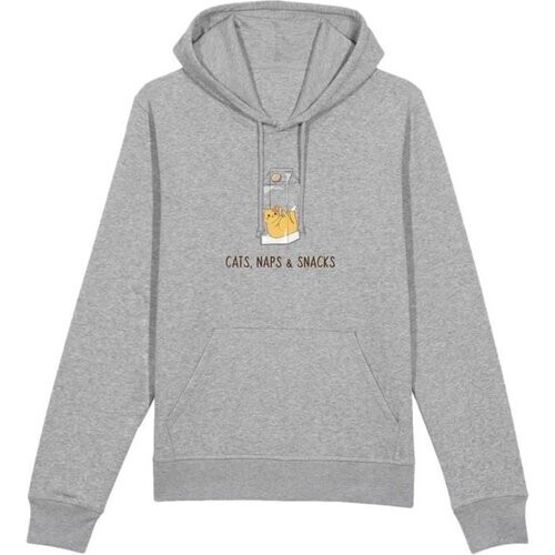 Oat Milk Club dames vegan Hoodie Cats, Naps & Snacks Grijs Tweedehands
