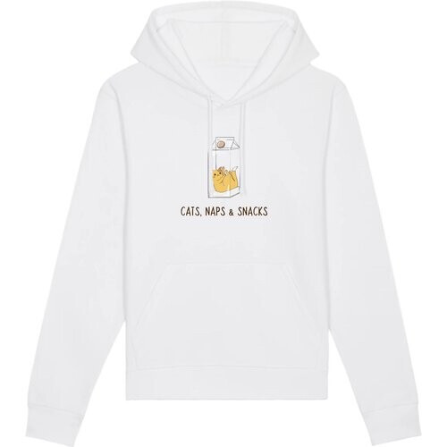 Oat Milk Club dames vegan Hoodie Cats, Naps & Snacks Wit Tweedehands