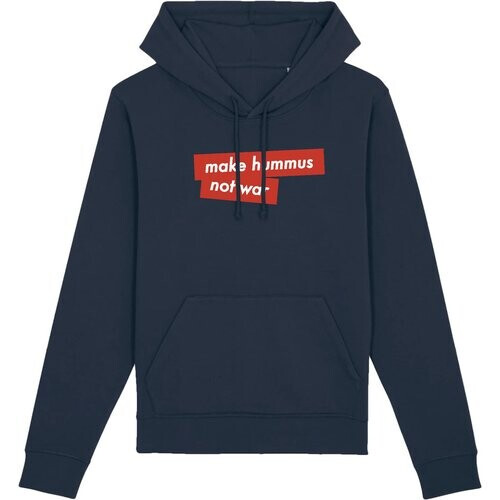 Oat Milk Club dames vegan Make Hummus Not War - Hoodie Navy Tweedehands