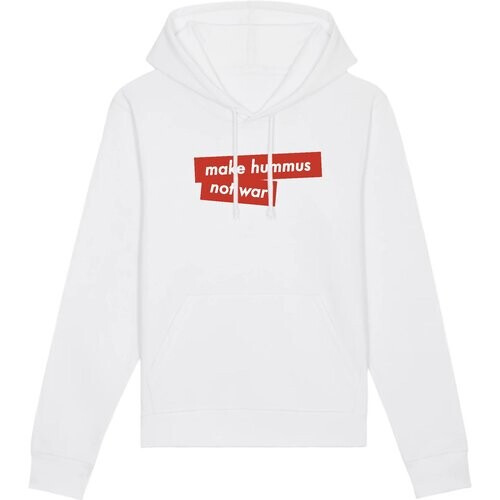 Oat Milk Club dames vegan Make Hummus Not War - Hoodie Wit Tweedehands