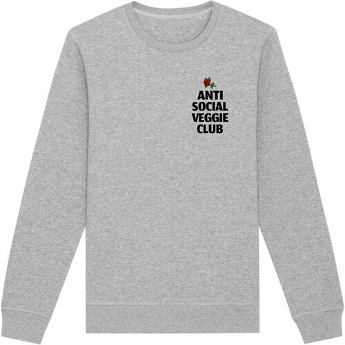 Oat Milk Club dames vegan Sweatshirt Anti Social Veggie Club Grijs Tweedehands