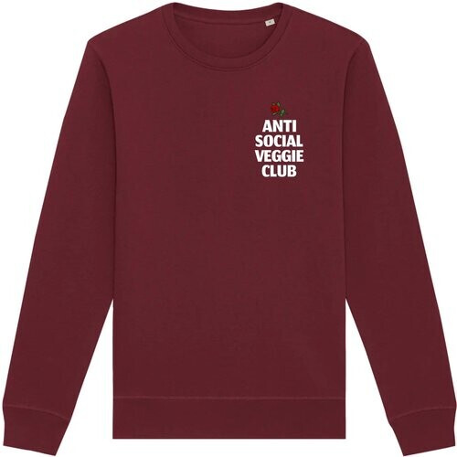 Oat Milk Club dames vegan Sweatshirt Anti Social Veggie Club Maroon Tweedehands