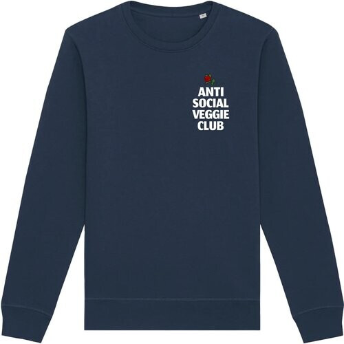 Oat Milk Club dames vegan Sweatshirt Anti Social Veggie Club Navy Tweedehands