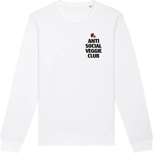 Oat Milk Club dames vegan Sweatshirt Anti Social Veggie Club Wit Tweedehands