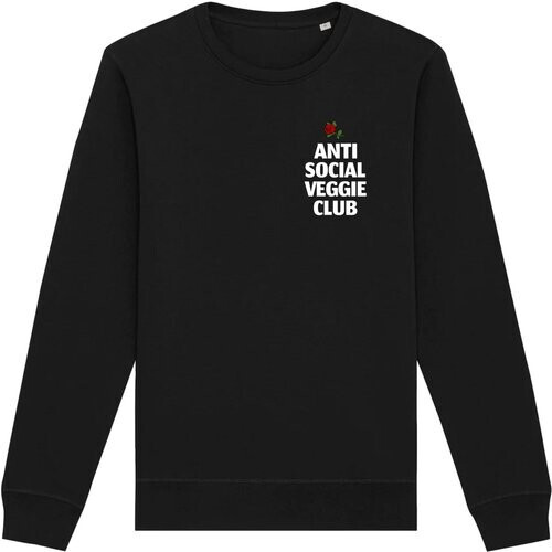Oat Milk Club dames vegan Sweatshirt Anti Social Veggie Club Zwart Tweedehands