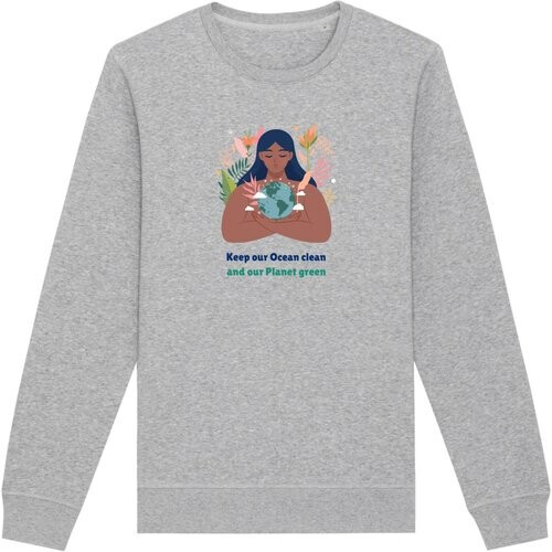 Oat Milk Club dames vegan Sweatshirt Green Planet Grijs Tweedehands