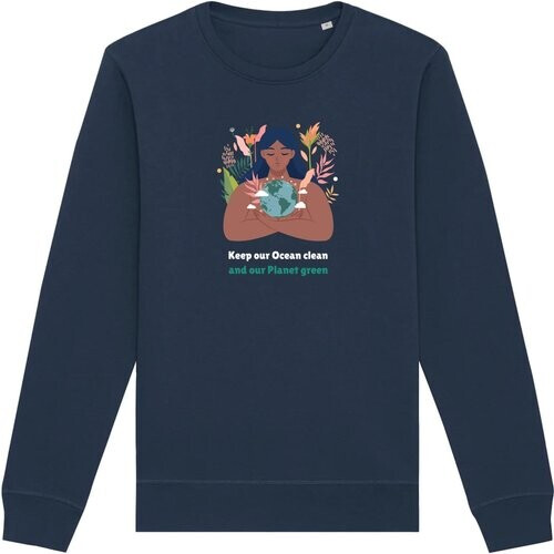 Oat Milk Club dames vegan Sweatshirt Green Planet Navy Tweedehands