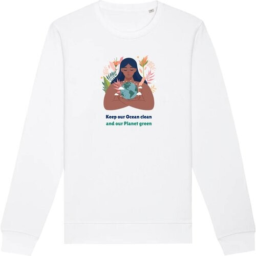 Oat Milk Club dames vegan Sweatshirt Green Planet Wit Tweedehands