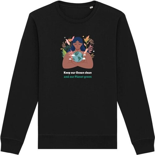Oat Milk Club dames vegan Sweatshirt Green Planet Zwart Tweedehands