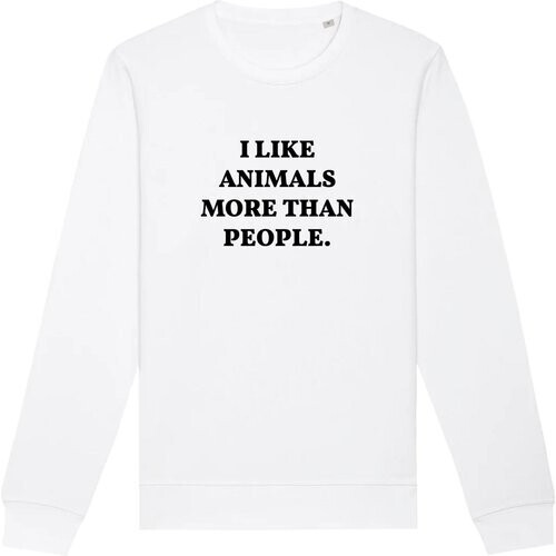 Oat Milk Club dames vegan Sweatshirt I Like Animals More Wit Tweedehands