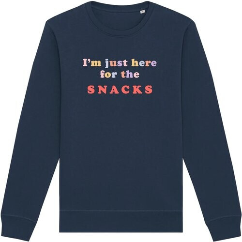 Oat Milk Club dames vegan Sweatshirt Just Here For The Snacks Navy Tweedehands