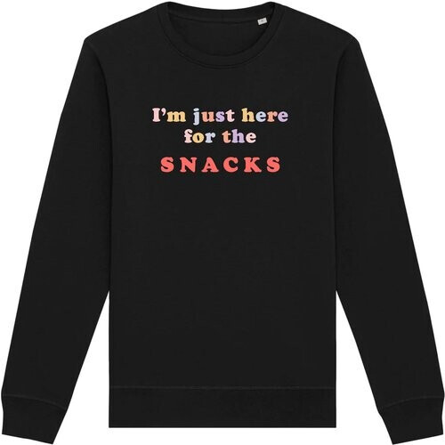 Oat Milk Club dames vegan Sweatshirt Just Here For The Snacks Zwart Tweedehands