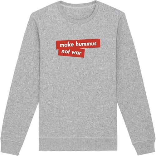 Oat Milk Club dames vegan Sweatshirt Make Hummus Not War Grijs Tweedehands