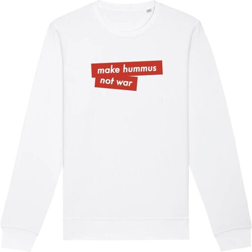 Oat Milk Club dames vegan Sweatshirt Make Hummus Not War Wit Tweedehands