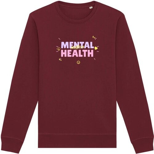 Oat Milk Club dames vegan Sweatshirt Mental Health Matters Bordeaux Tweedehands