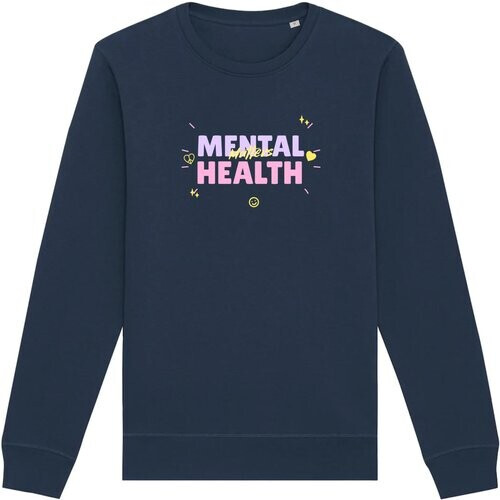 Oat Milk Club dames vegan Sweatshirt Mental Health Matters Navy Tweedehands