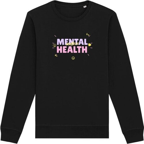 Oat Milk Club dames vegan Sweatshirt Mental Health Matters Zwart Tweedehands