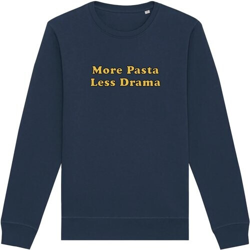Oat Milk Club dames vegan Sweatshirt More Pasta Less Drama Navy Tweedehands