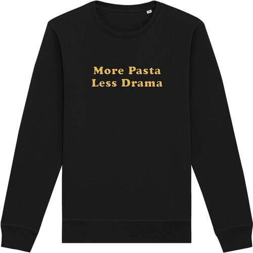 Oat Milk Club dames vegan Sweatshirt More Pasta Less Drama Zwart Tweedehands